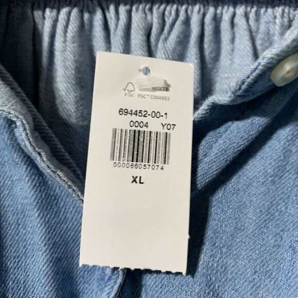 New Old Navy Denim Shirt Size XL Cap Sleeve Button Front Blue Jean Chambray Box - Picture 6 of 6